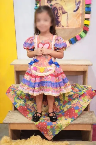 Vestido infantil festa junina colorido 4