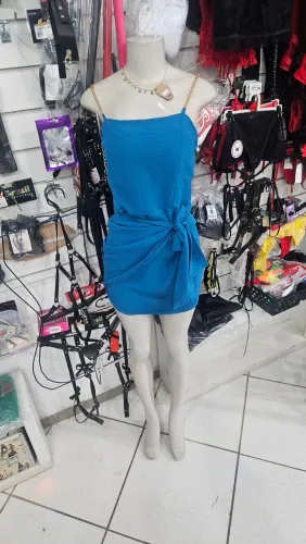 Vestido alças de corrente