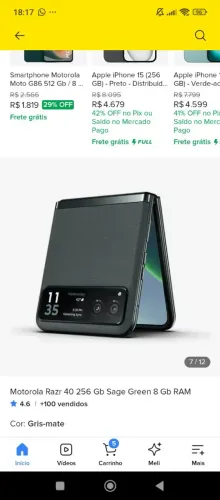 Motorola Razr 40 256 Gb Sage Green 8 Gb RAM