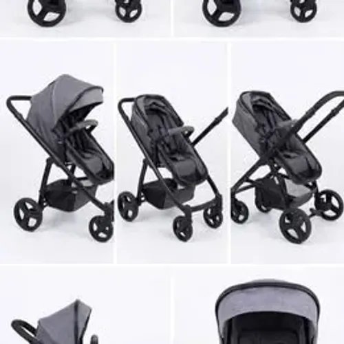 Carrinho de Bebê Voyage VIP - Cinza - Modelo 2 em 1 (Moisés e Passeio)