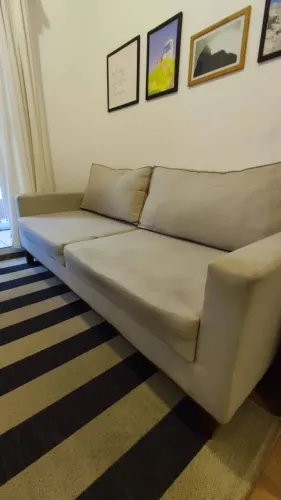 Sofá 3 Lugares Linho Cru 180cm