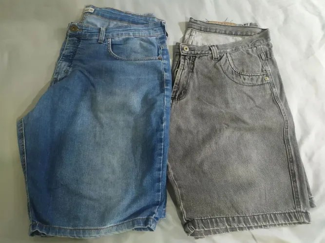 LOTE 7 BERMUDAS masculino JEANS marcas C&A, ORIGINAL JEANS e POOL n 48