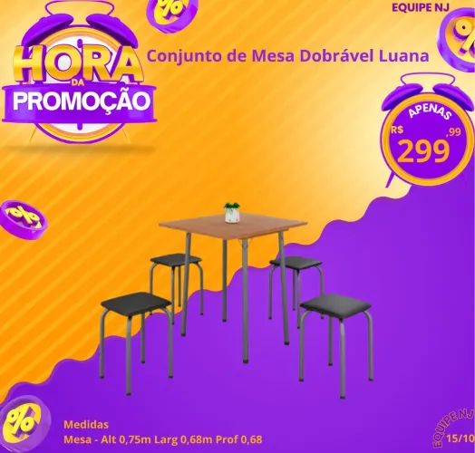 Conjunto de Mesa Dobrável
