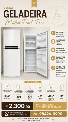 Geladeira Midea Frost Free