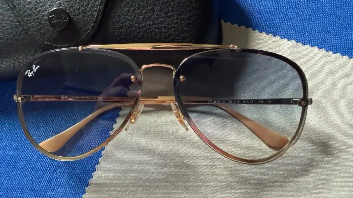 Óculos original Ray Ban aviator blaze azul degrade