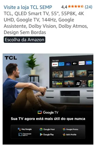 Vendo uma tv TCL de 55p. Nova selada na caixa.