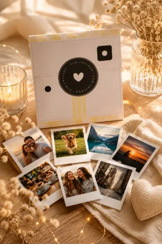 Kit polaroid + caixinha presente exclusiva
