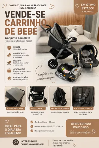 Carrinho de Bebê Chicco Bravo