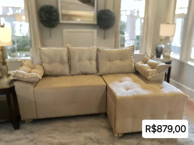 PROMOÇÃO URGENTE - Sofá de Canto Ipanema Bege por apenas R$879,00