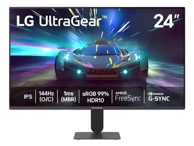 Monitor LG UltraGear? 24G411A-B 24",FHD, 144Hz, 1ms (MBR), NVIDIA G-SYNC, AMD FreeSync, HD