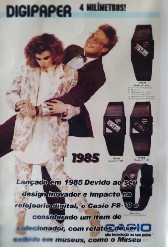 Relógio Vintage Casio FS-10 (1985) Raro - Ultra Fino / Motivo de Saúde