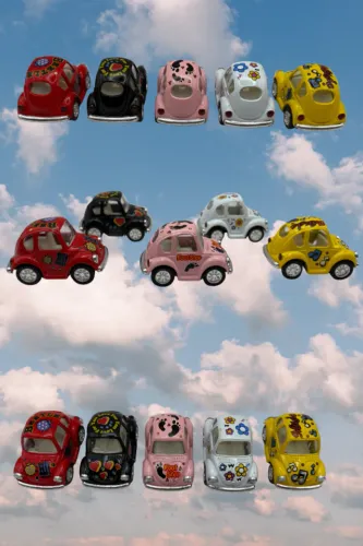COLEÇÃO COM 5 MINIATURAS DE FUSCA A FRICÇÃO 