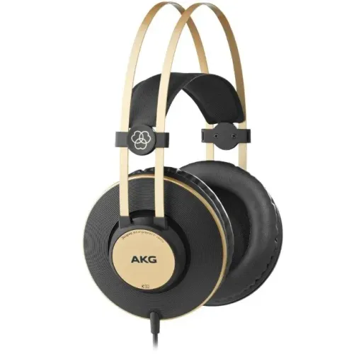 Fone AKG K92 Profissional Over-Ear 40mm Preto e Dourado P2 com Adaptador P10 Novo