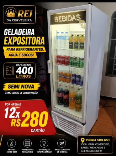 Geladeira expositora seminova ótimo valor 400 litros 12xR$280 cartão watsap *