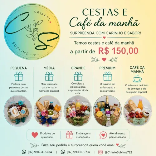 CESTAS DE CAFÉ DA MANHÃ