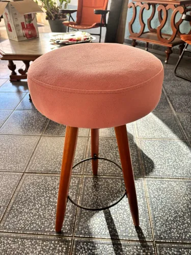 Banqueta alta de veludo 