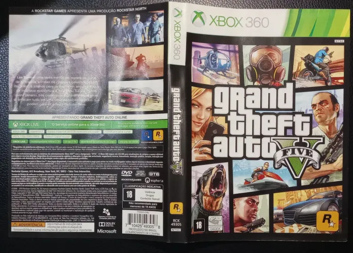 Encarte gta 5 xbox 360 impecável estado