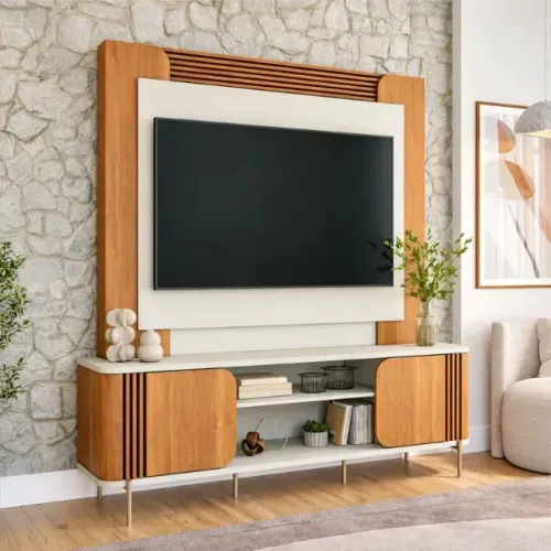 Entrega rápida - Home 1,80m Chicago Off/Cinamomo Para TV's até 60"