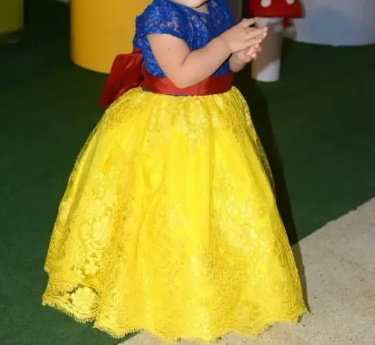 Vestido de festa Infantil Branca de Neve ( 1 ano)