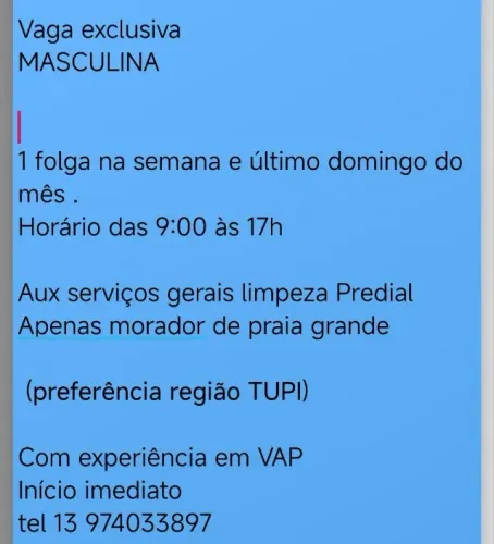 Auxiliar de serviços gerais 