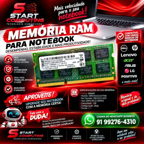 ? Memória de notebook DDR 3 
