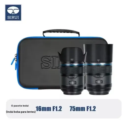 Kit 2 Lentes Sirui F/1.2 APS-C 16mm 75mm  _  Sony E-mount Preto