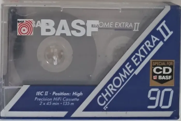 Fita K7 BASF Chrome Extra II 90 Lacrada de Fábrica | Tipo II Cromo | Vintage - Alemanha