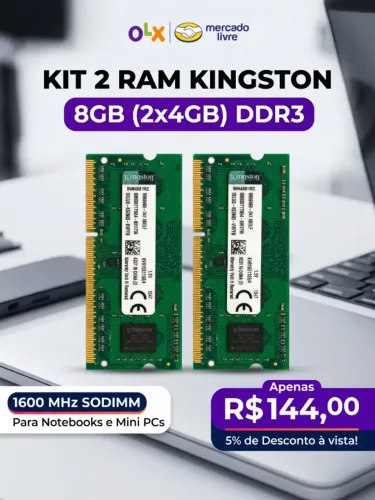 Kit 2 Memoria Ram DDR3 4gb 1600mhz Notebook - 8gb Total Kingston