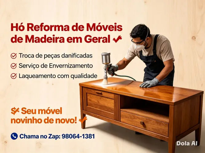 Reforma de móveis de madeira 