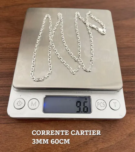 CARTIER REDONDA 3MM ( PRATA 925) *