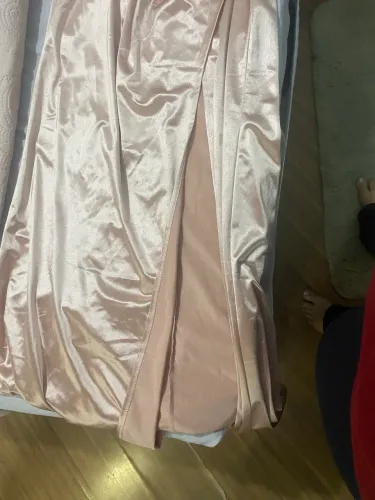 Vestido rosa claro festa cetim