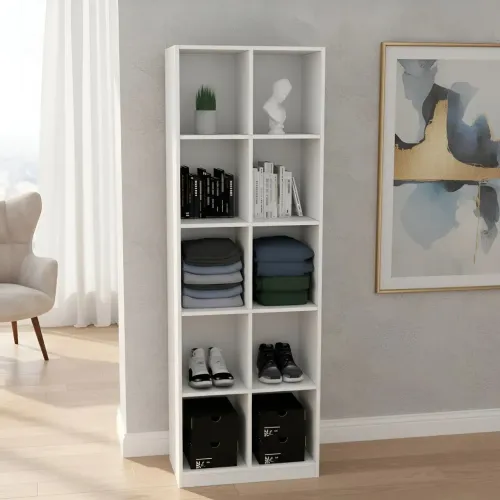 Estante Organizadora Multiuso Branca - Moderna, Ideal para Livros, Roupas e Sapatos!
