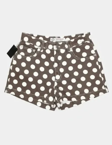 shorts feminino bolinhas marrom costume