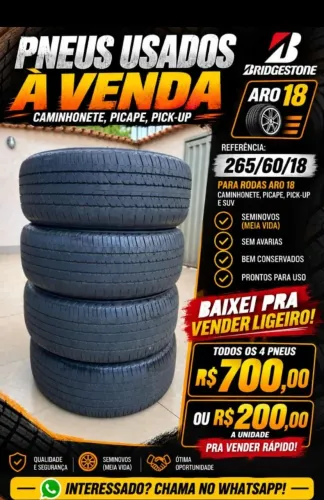 Pneu usado p/ vender aro 18 - 265/60/18 Pick-up.