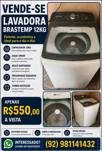 Máquina de lavar Brastemp 12 Kg