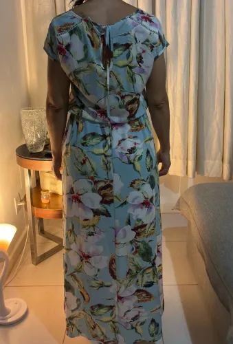 Vestido ZINZANE longo floral azul tam. M