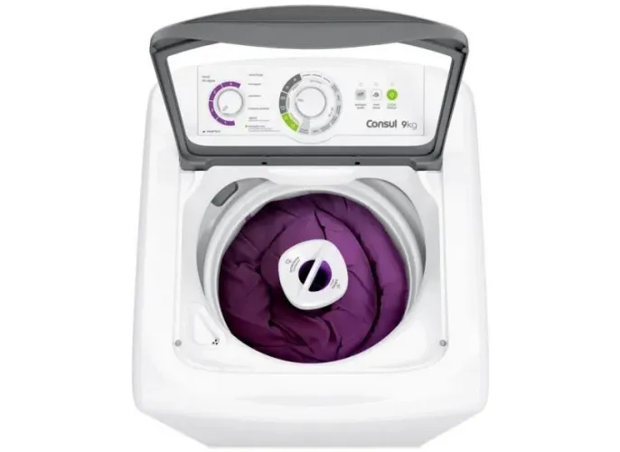 Lavadora de Roupas Consul 9kg CWB09BB Dosagem Econômica Ciclo Edredom Branca - 220V