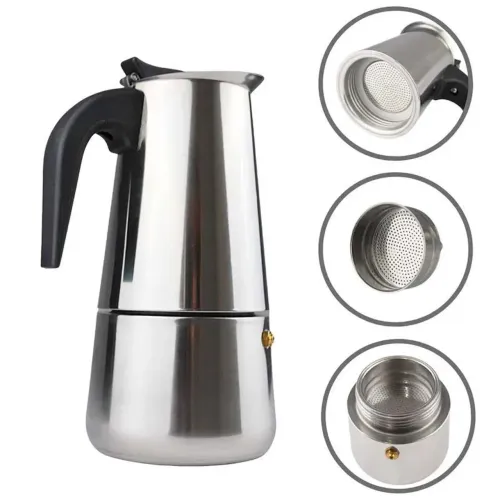 Cafeteira Italiana 6 xícaras Inox Clink - Casa Design