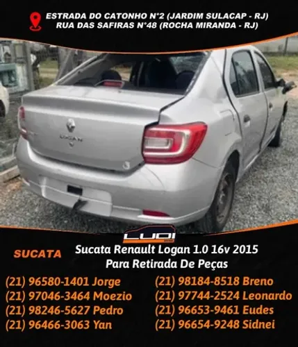 Sucata Renault Logan 1.0 16v 2015 Para Retirada De Peças