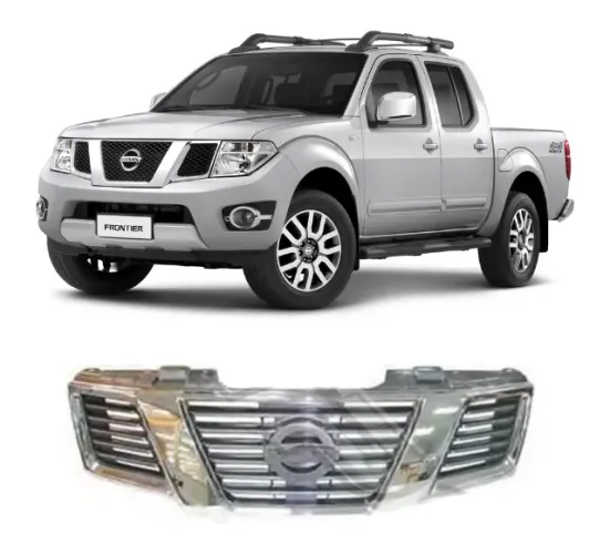 Grade Radiador Frontier Cromada Friso Cinza 2013 2014 2015 