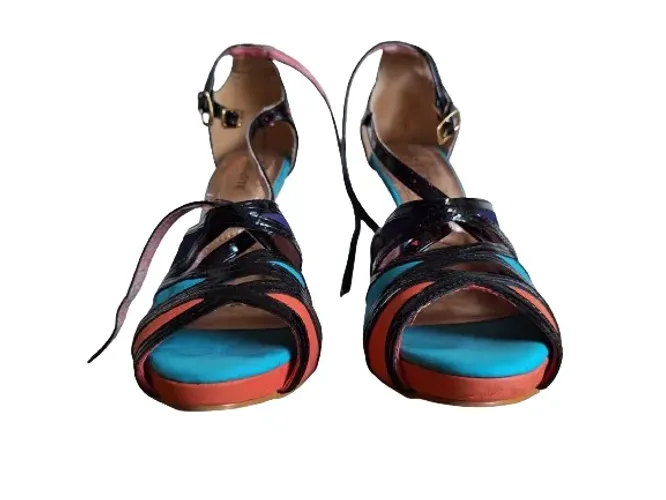 Salto Viamarte Multicolor Laranja E Azul