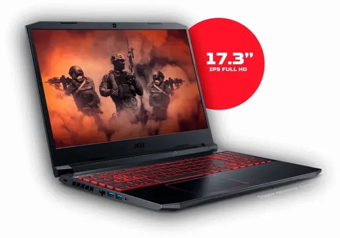 Notebook Gamer Acer Nitro 5, i5-11th 16GB 512GB SSD GTX 1650 4GB Tela 17.3" FHD IPS 144HZ