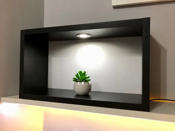Nicho preto com led