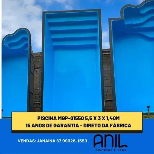 Ja - Piscina fibra 5,5 x 3 x 1,40m - casco + kit bocais