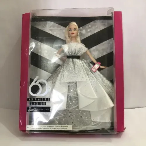 Colecionável Fem Mattel Boneca Barbie 60º aniversário desde 1959 60 anos modelo Raríssimo