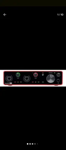 INTERFACE DE ÁUDIO Focusrite Scarlett 4i4 (3ª geração) Interface de áudio MIDI USB C