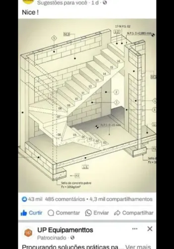 Escada de concreto armado 