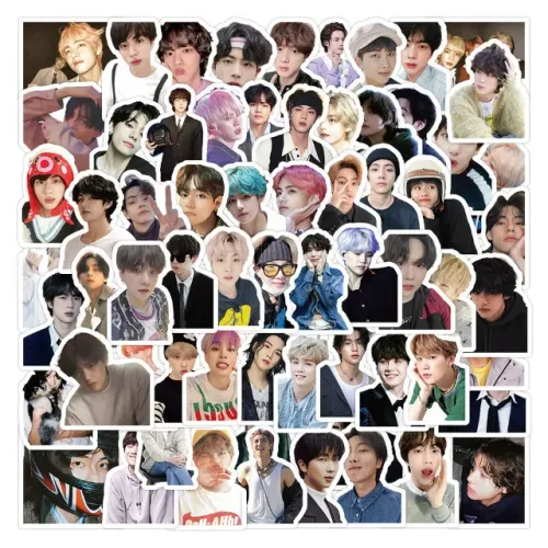 Kit 100 Adesivos de Bangtan Boys BTS - Autocolantes Pcs Peças Unidades K-pop Kpop