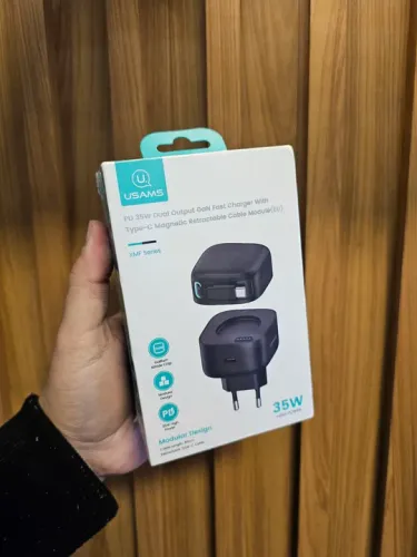 Carregador com cabo retrátil embutido 35w - USAMS