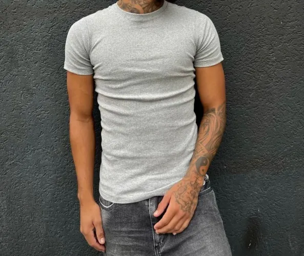 Camiseta cinza masculina -modelos RIBANNA tamanho P.M.G.GG
